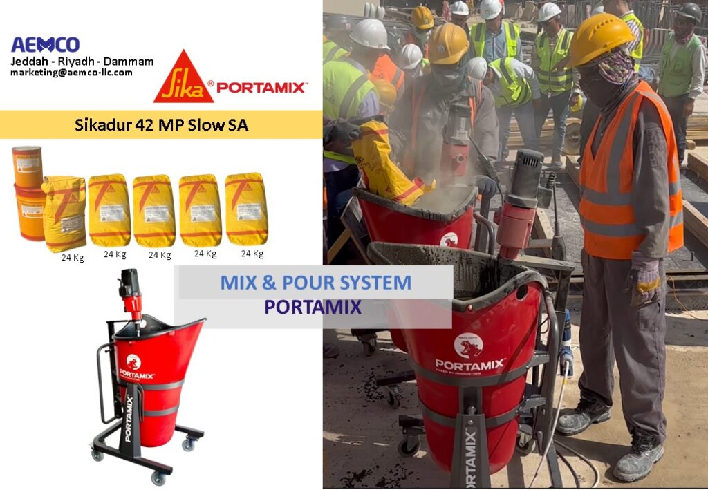 Poratmix, MIX and Pour system mixing SIKADUR 42 MP SLOW SA