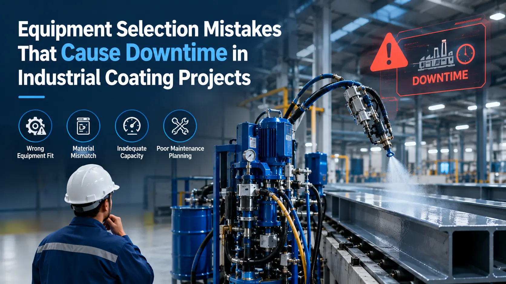 Industrial coating equipment selection mistakes causing downtime in a coating project