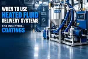 Heated fluid delivery system for industrial coating applications